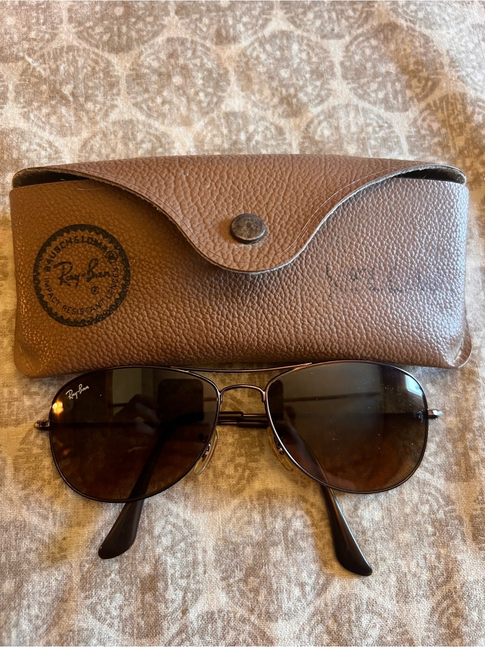 Vintage Ray-Ban Brown Frame Sunglasses with Brown Case Small or Youth!